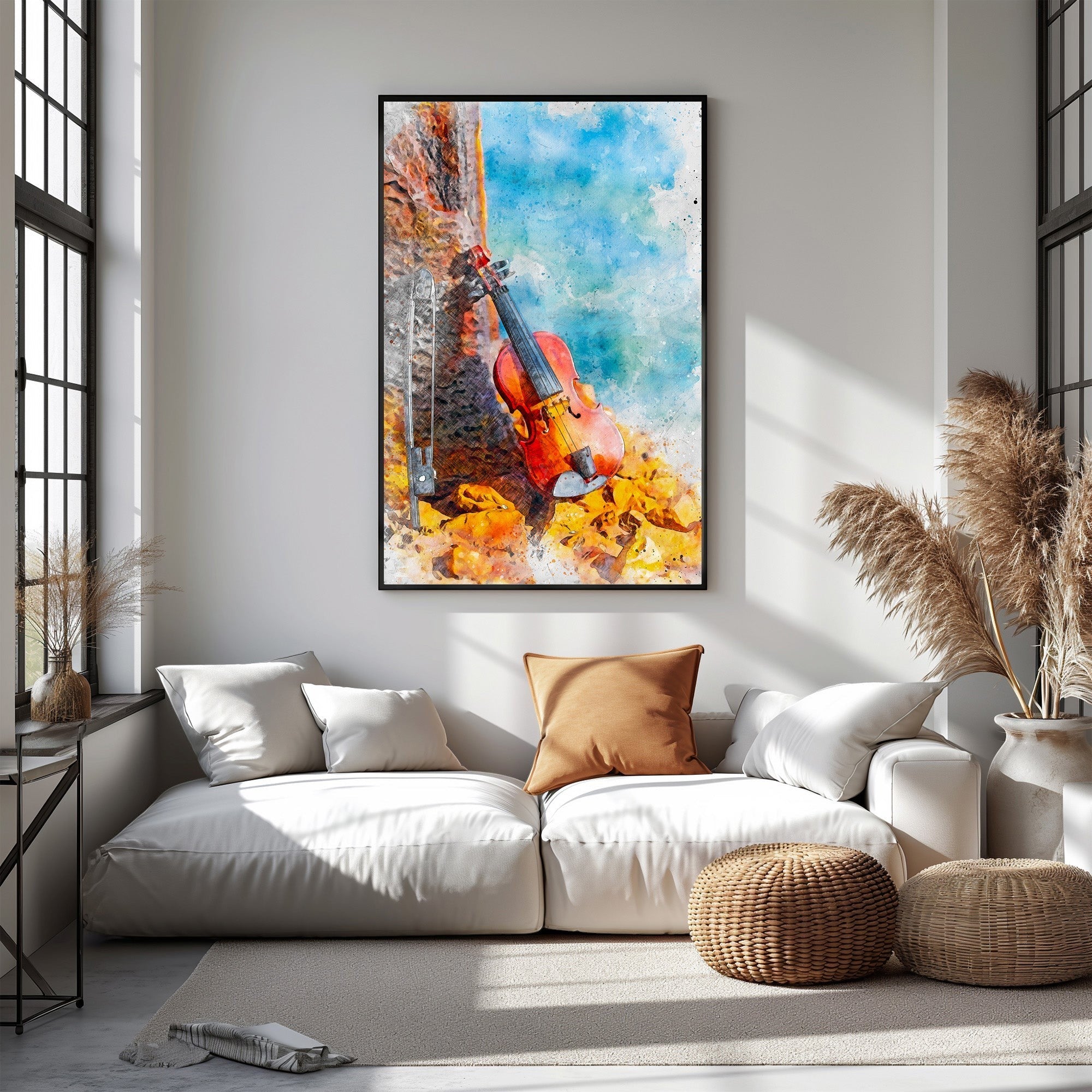 Violin And Autumn Leaves Wall Art