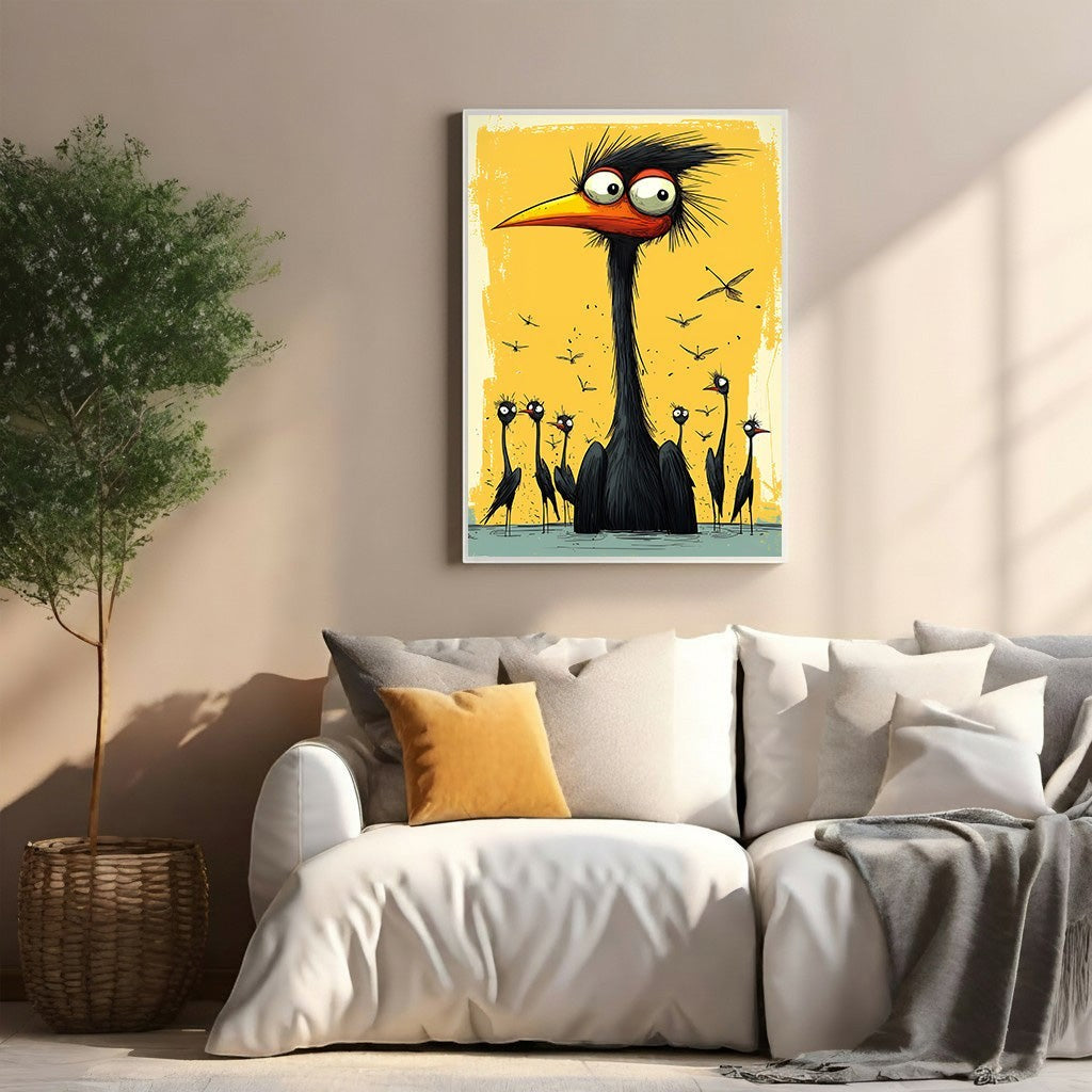 Whimsical Bird Family Wall Art