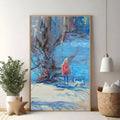 Winter Walk With Dog Impressionist Art