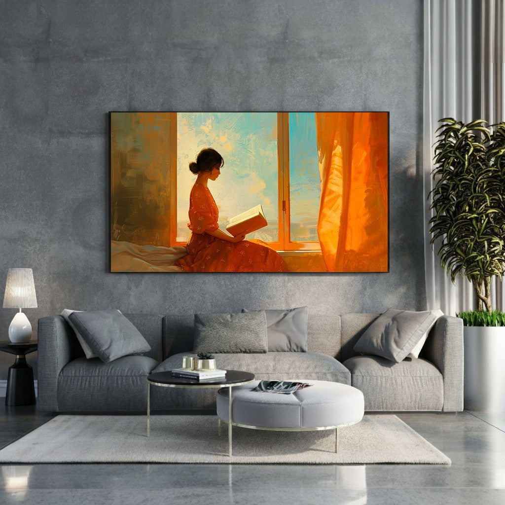 Woman Reading By The Window Wall Art