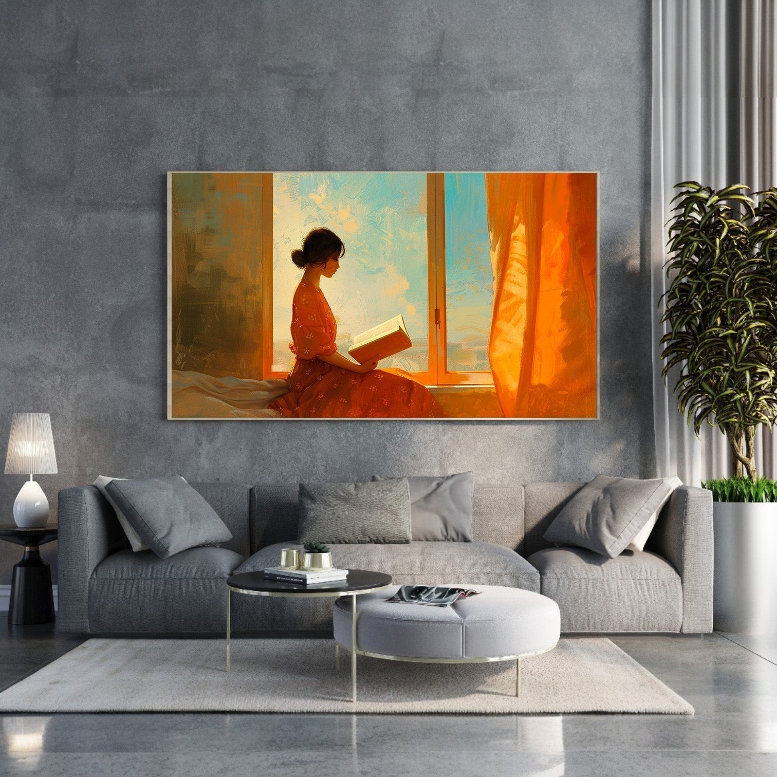 Woman Reading By The Window Wall Art
