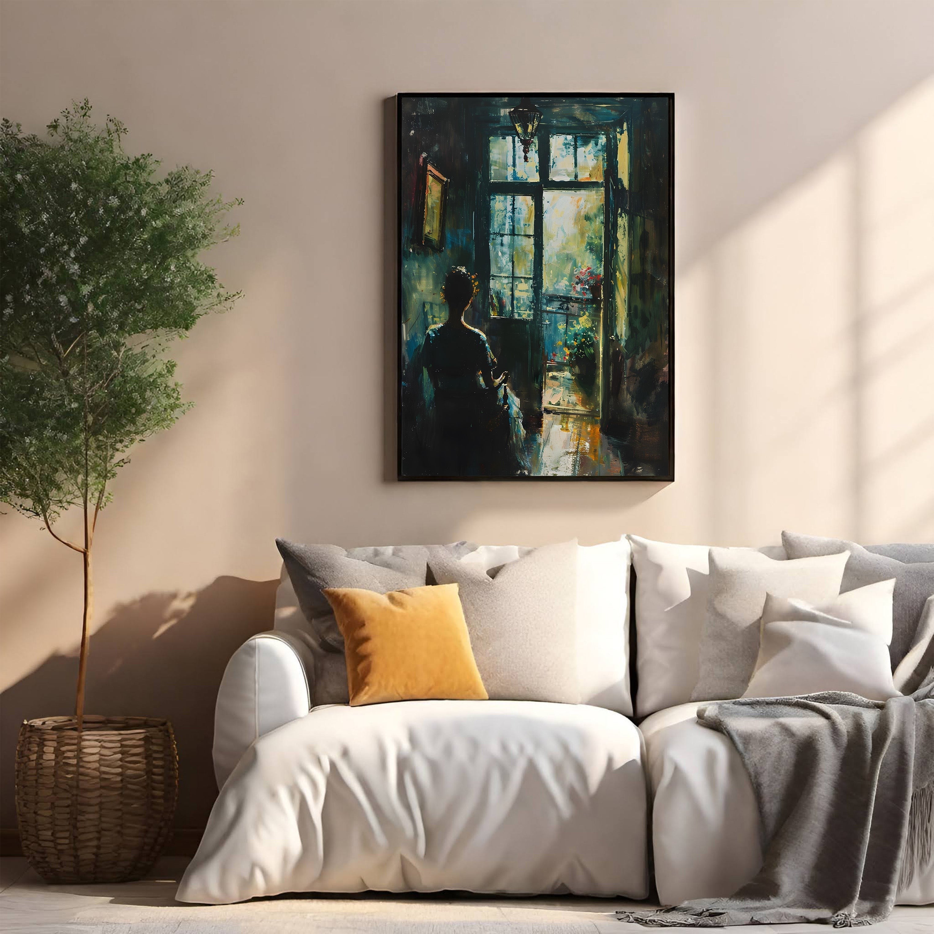 Woman Looking Out Window Wall Art